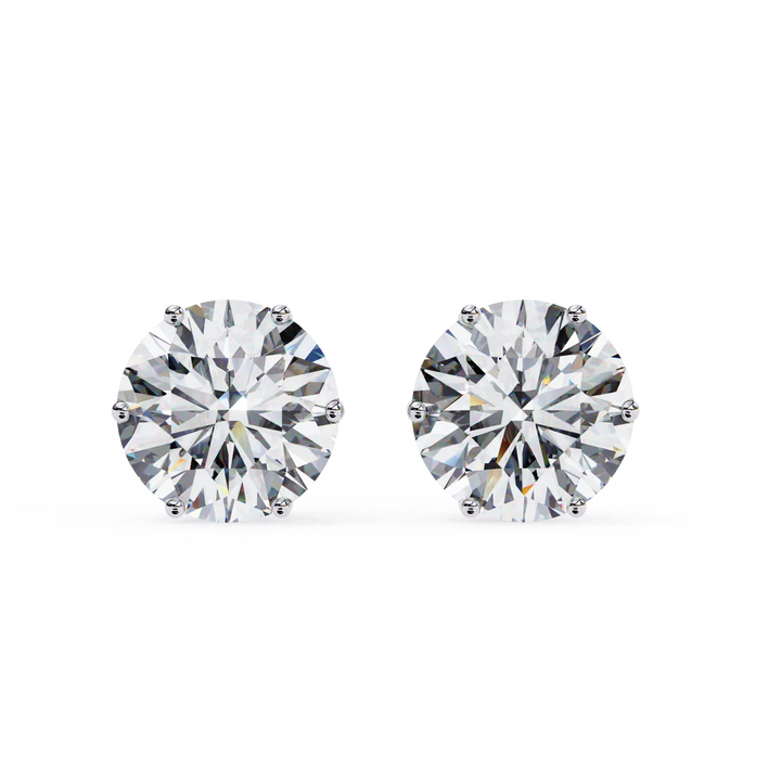 Lab Grown Diamond Stud Earrings, 6.0 TW Round Cut Diamond Earrings, Gift for Women, Earrings for Mother, Wife and Daughter, Screw/Push Back