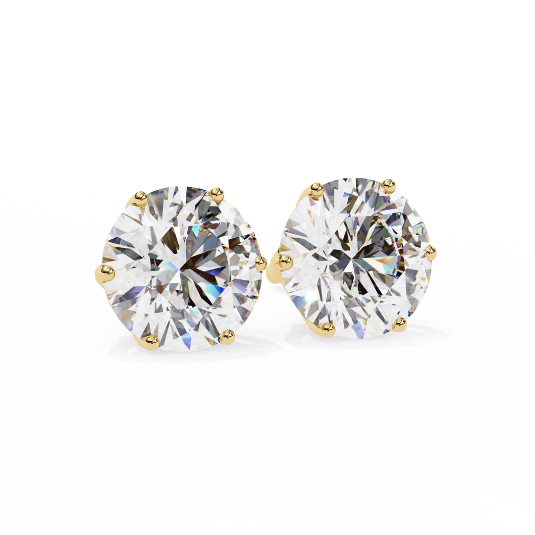 Lab Grown Diamond Stud Earrings, 6.0 TW Round Cut Diamond Earrings, Gift for Women, Earrings for Mother, Wife and Daughter, Screw/Push Back