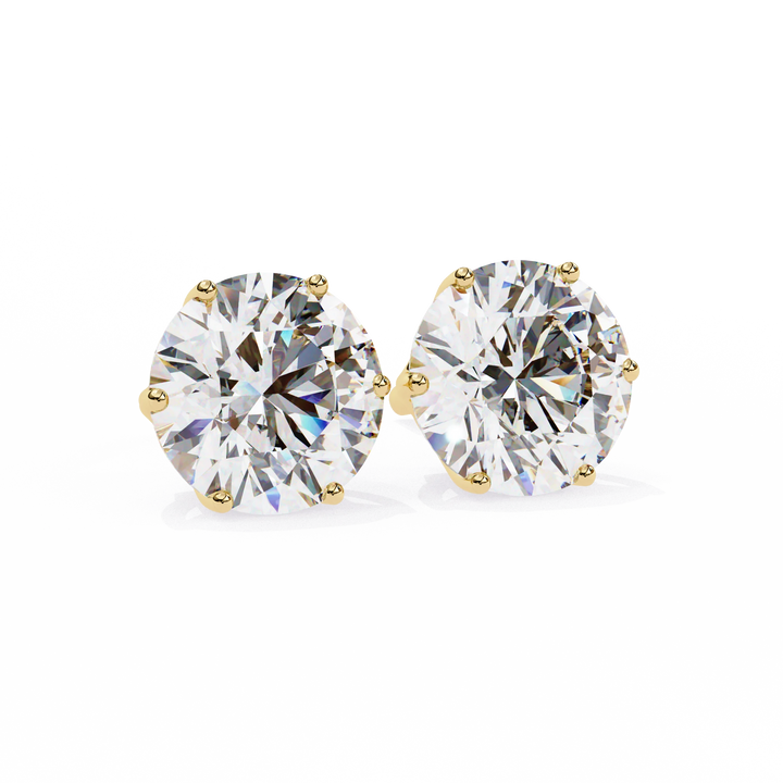 Lab Grown Diamond Stud Earrings, 6.0 TW Round Cut Diamond Earrings, Gift for Women, Earrings for Mother, Wife and Daughter, Screw/Push Back