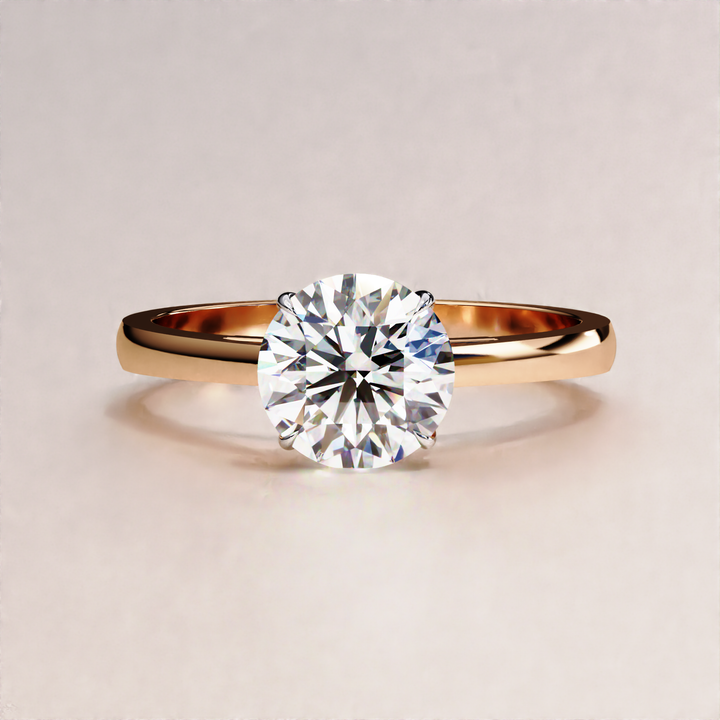 Round Cut Rose Gold Wedding Ring