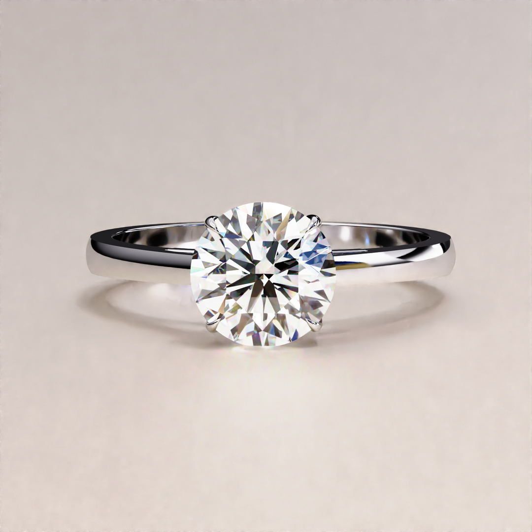 Round Cut Solitaire Diamond Wedding Ring