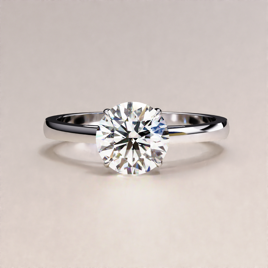 Round Cut Solitaire Diamond Wedding Ring