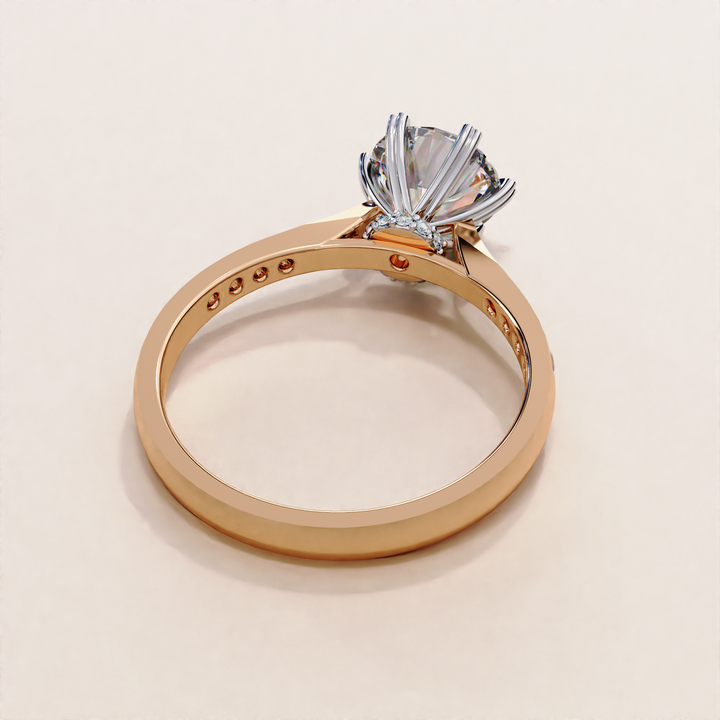 back view of rose gold ring