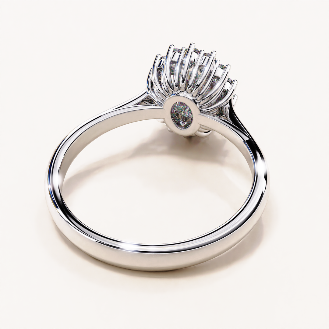 moissanite halo engagement ring