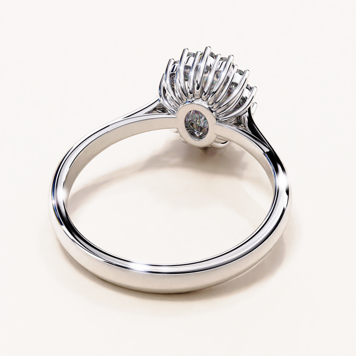 moissanite halo engagement ring