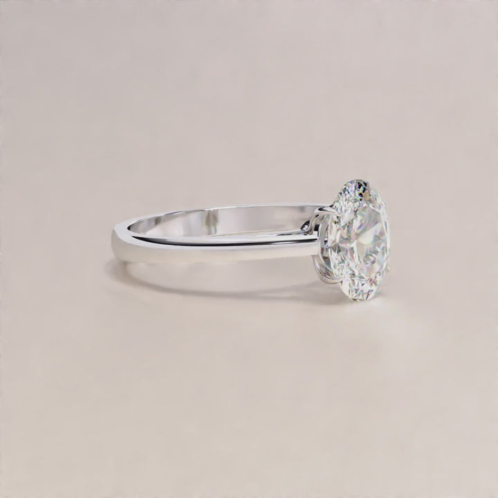 Oval Cut Lab Grown Diamond Engagement Ring, Luxury Bridal Diamond Ring