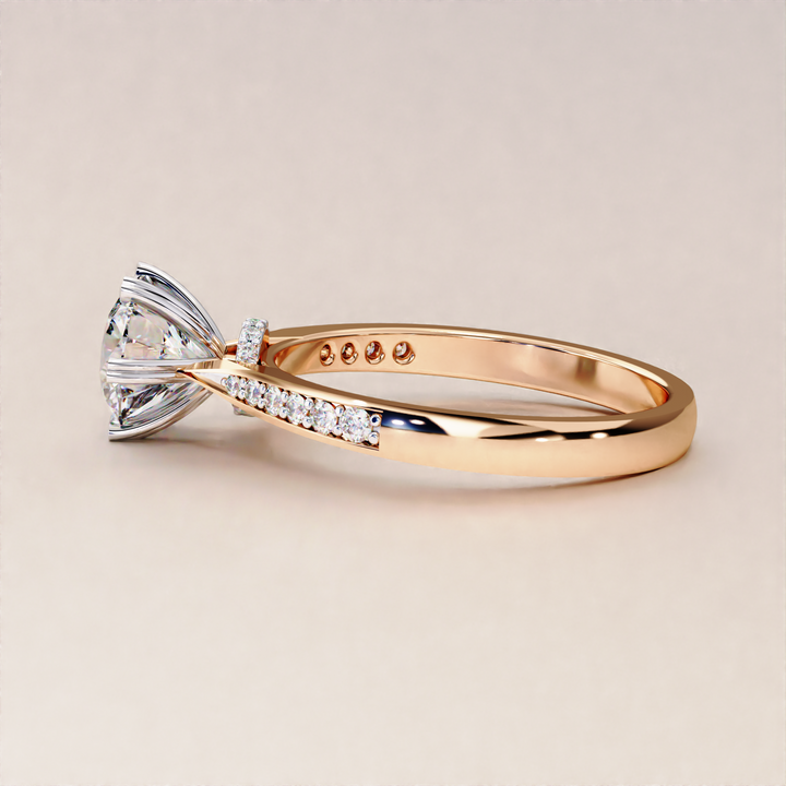 rose gold hidden halo engagement ring