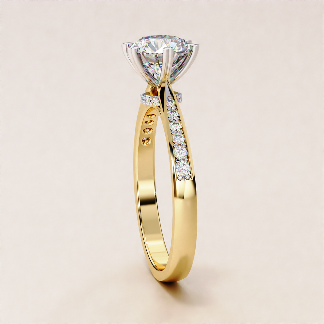 round cut diamond engagement ring